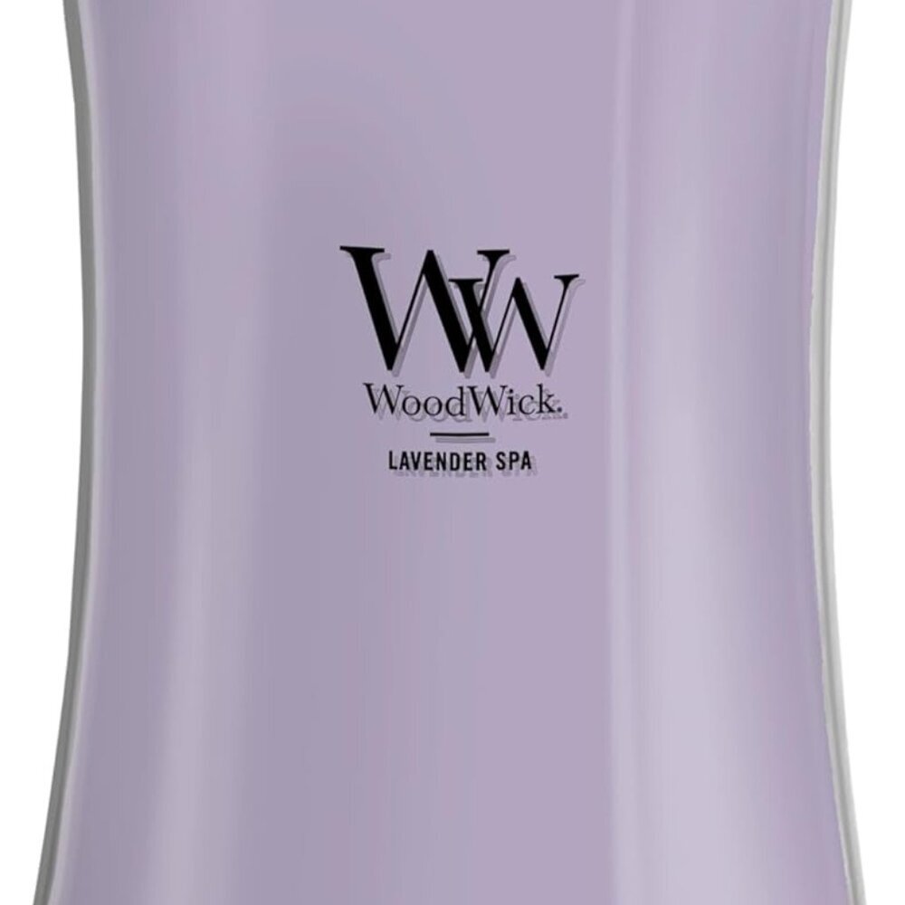 Large Hourglass Candle Lavender Spa Scent Premium Soy Blend Crackles as it Burns